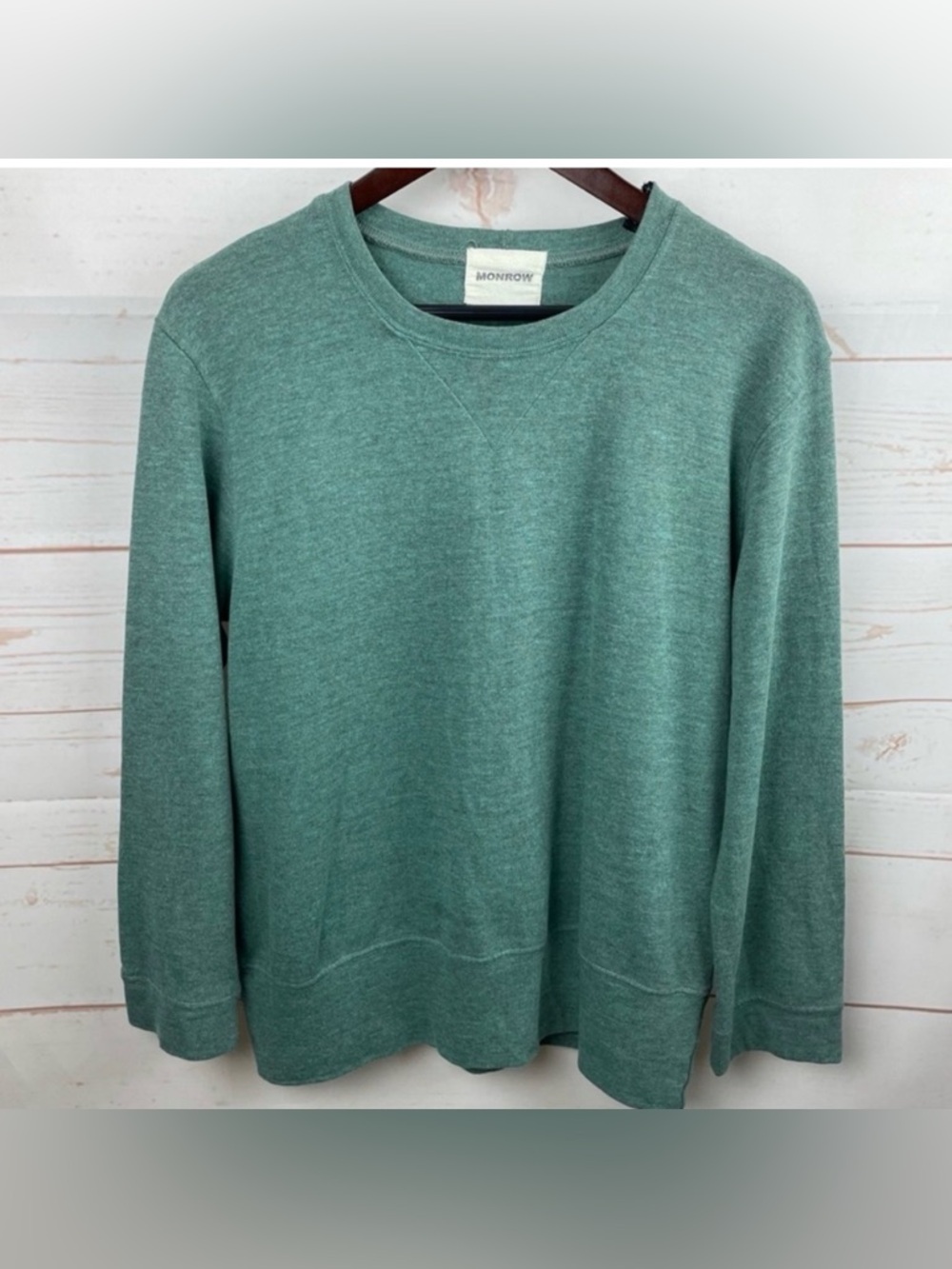Monrow Green Supersoft Crewneck Sweatshirt Size Small